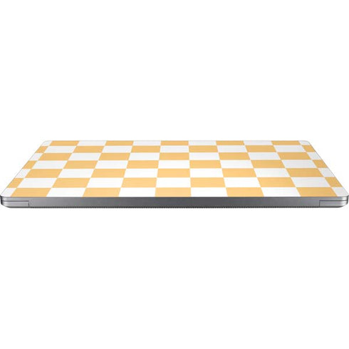Yellow and White Checkerboard Universal Laptop 12in (9.8 x 6.8in) Skin
